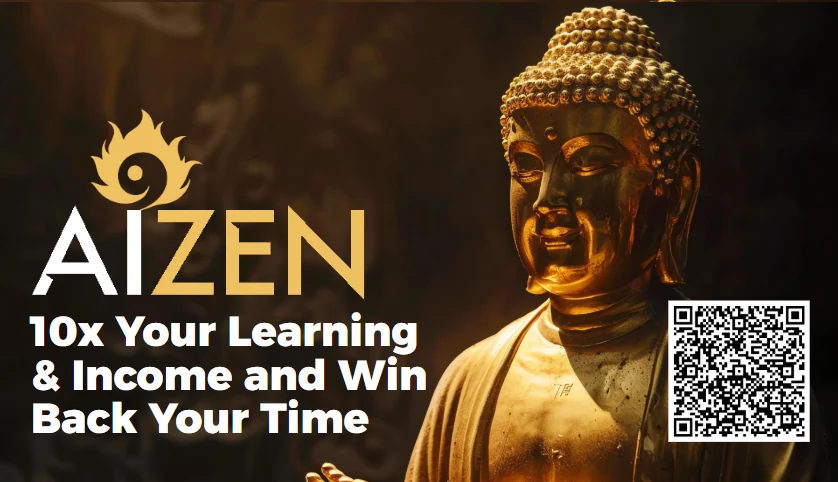 AIZEN title slide: 10x your learning and income and win back your time